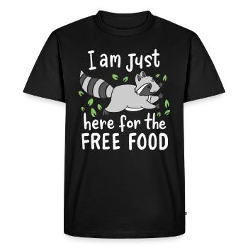 RACCOON: Nourriture gratuite - T-shirt Premium bio Homme - noir - Devant - Nico (187cm)
