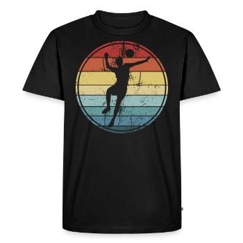 Spike de joueur de volley- de volley- - T-shirt Premium bio Homme - noir - Devant - Nico (187cm)