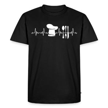 Cooking Heartbeat Culinary Kitchen Guru Chef Hat C - T-shirt Premium bio Homme - noir - Devant - Nico (187cm)
