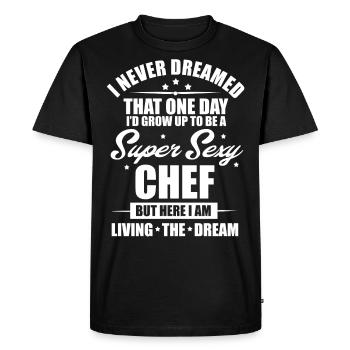 super sexy cheSuper sexy chef drôle de cuisine culina - T-shirt Premium bio Homme - noir - Devant - Nico (187cm)