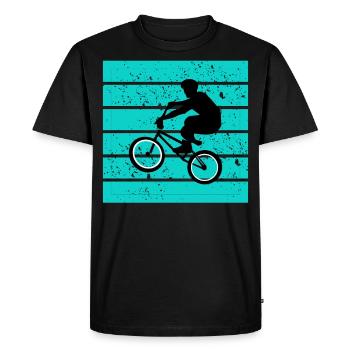 Barre de fond bleu BMX Turn 180360 - T-shirt Premium bio Homme - noir - Devant - Nico (187cm)