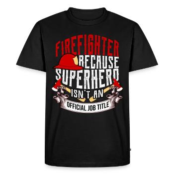 Pompiers pompiers lumière bleue appel d'urgence héros - T-shirt Premium bio Homme - noir - Devant - Nico (187cm)