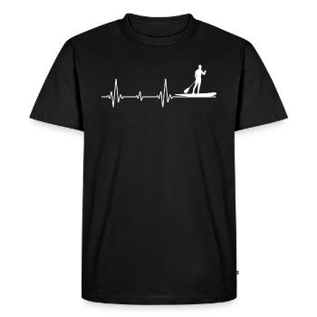 Paddleboarding Paddleboard Paddle Heartbeat Gift - Men's Premium Organic T-Shirt - black - Front - Nico (187cm)