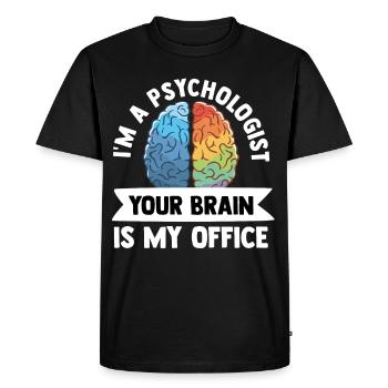 psychologue - T-shirt Premium bio Homme - noir - Devant - Nico (187cm)