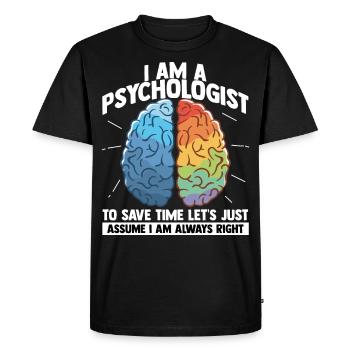 Psychology Brain Psychobilly Freud Therapist - Men's Premium Organic T-Shirt - black - Front - Nico (187cm)