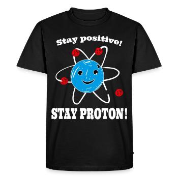 Positive thinking proton - Men's Premium Organic T-Shirt - black - Front - Nico (187cm)