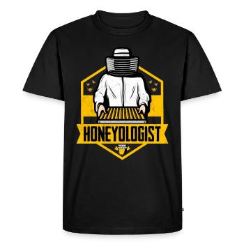 Abeille à miel apiculteur Honeyologist - T-shirt Premium bio Homme - noir - Devant - Nico (187cm)