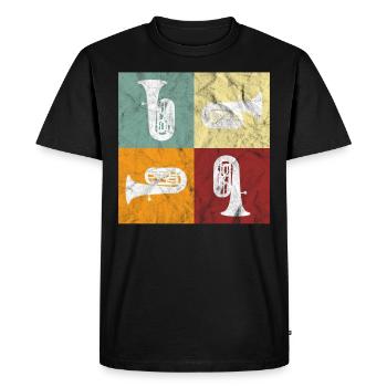tuba - T-shirt Premium bio Homme - noir - Devant - Nico (187cm)