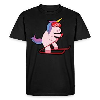 Licorne Ski Mignons animaux - T-shirt Premium bio Homme - noir - Devant - Nico (187cm)