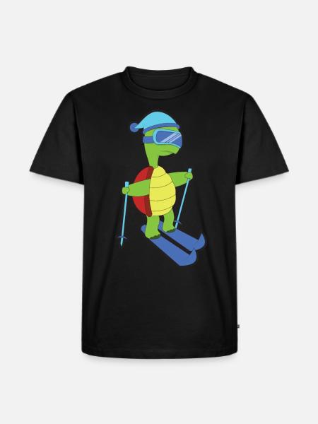 Ski Animal Turtle - Men's Premium Organic T-Shirt - black