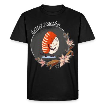 Sushi Better Together - Men's Premium Organic T-Shirt - black - Front - Nico (187cm)