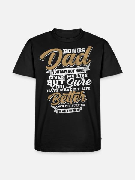 Stiefvater Papa Geschenk für Vatertag Familie - Herre Premium økologisk T-shirt - sort