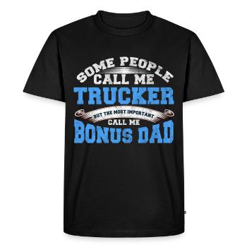 Beau-père papa papa beau-père cadeau beau-fils - T-shirt Premium bio Homme - noir - Devant - Nico (187cm)