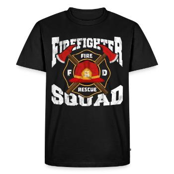 Équipe de pompiers - T-shirt Premium bio Homme - noir - Devant - Nico (187cm)