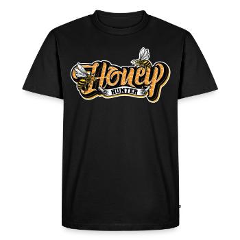 Abeille à miel Honey Hunter Apiculteur - T-shirt Premium bio Homme - noir - Devant - Nico (187cm)