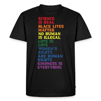 La science est de vrais droits LGBTQ Rainbow Pride Empower - T-shirt Premium bio Homme - noir - Devant - Nico (187cm)