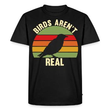 Les oiseaux ne sont pas de vrais cadeaux de la théorie du complot pour Theo - T-shirt Premium bio Homme - noir - Devant - Nico (187cm)