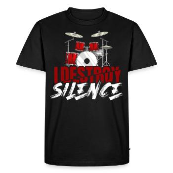Tambours - T-shirt Premium bio Homme - noir - Devant - Nico (187cm)
