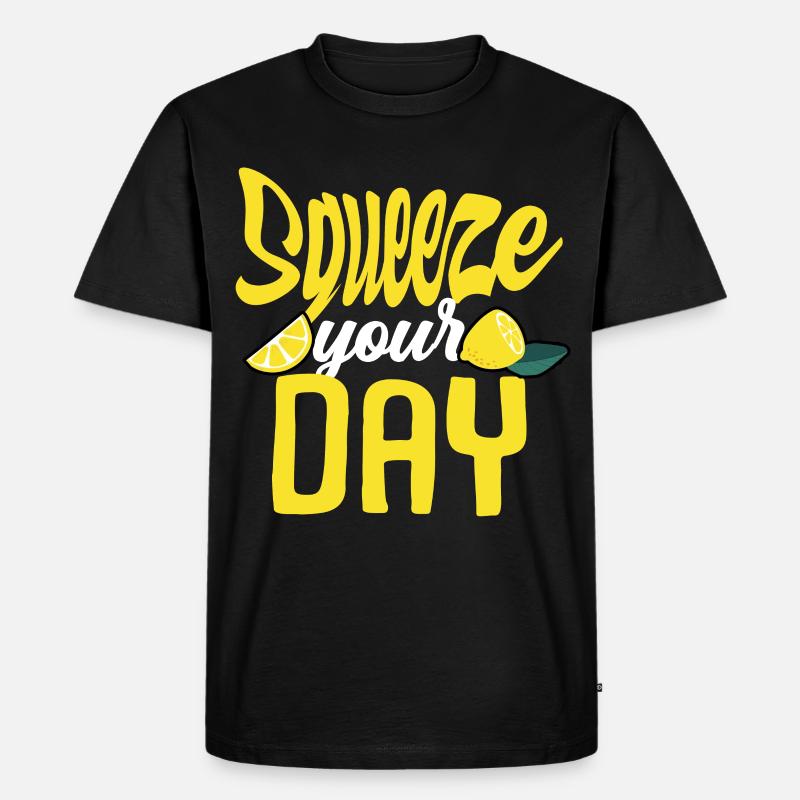 Zitrone - Männer Premium Bio T-Shirt - Schwarz