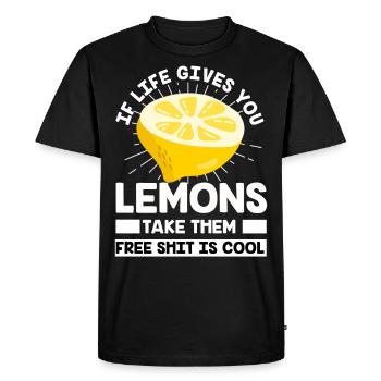 Citron Fruits Limonade Alcool Jus de Citron Aigre - T-shirt Premium bio Homme - noir - Devant - Nico (187cm)