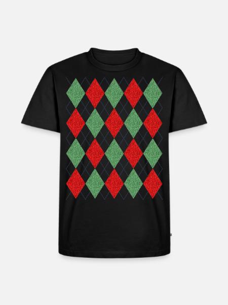 Checked Pattern - Men's Premium Organic T-Shirt - black