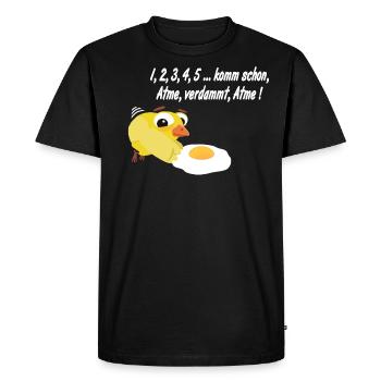 Reanimation Küken, Huhn Spiegelei Rettungsdienst - Männer Premium Bio T-Shirt - Schwarz - Vorne - Nico (187cm)