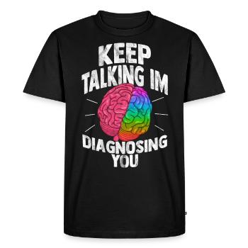 psychologue - T-shirt Premium bio Homme - noir - Devant - Nico (187cm)