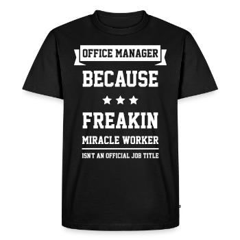 Office Manager - Cool Gift Job - Men's Premium Organic T-Shirt - black - Front - Nico (187cm)