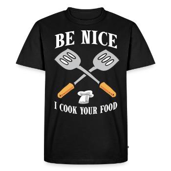 Chef Chef Gourmet Chef Hat Gift Cuisine - T-shirt Premium bio Homme - noir - Devant - Nico (187cm)
