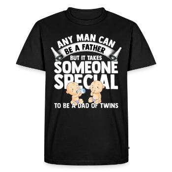 Twins - Men's Premium Organic T-Shirt - black - Front - Nico (187cm)