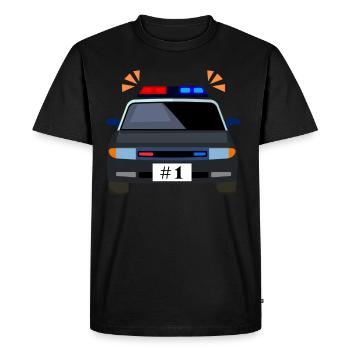 Voiture de police Sirène Policier Policière Policier Droit Enf - T-shirt Premium bio Homme - noir - Devant - Nico (187cm)