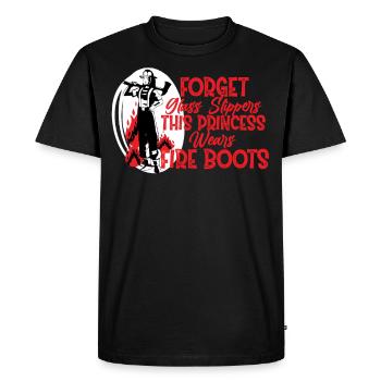 Cette princesse porte des bottes de pompier fille - T-shirt Premium bio Homme - noir - Devant - Nico (187cm)
