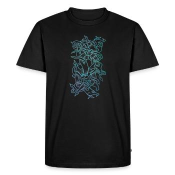 Symbole viking serpent Jörmungand - T-shirt Premium bio Homme - noir - Devant - Nico (187cm)