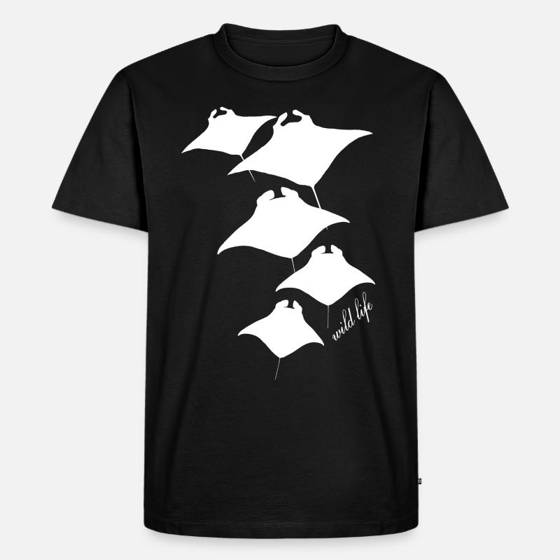 Rochen Wildlife - Männer Premium Bio T-Shirt - Schwarz