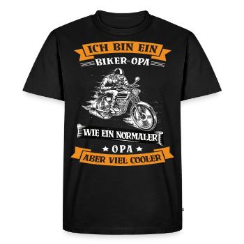 Biker Opa Motorrad Geschenk - Männer Premium Bio T-Shirt - Schwarz - Vorne - Nico (187cm)