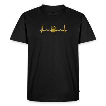 Bière - T-shirt Premium bio Homme - noir - Devant - Nico (187cm)