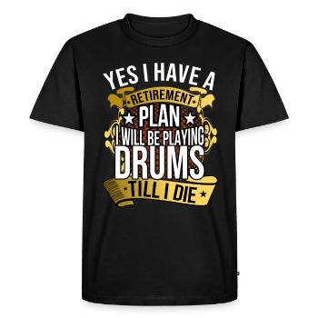 Tambours - T-shirt Premium bio Homme - noir - Devant - Nico (187cm)
