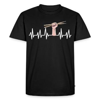 Tambours - T-shirt Premium bio Homme - noir - Devant - Nico (187cm)
