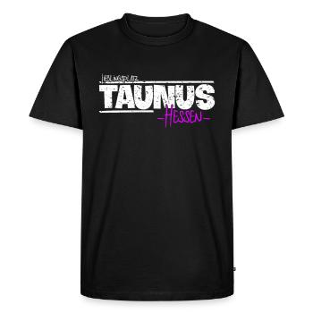 Taunus is my Happy Place in Hessen - Men's Premium Organic T-Shirt - black - Front - Nico (187cm)