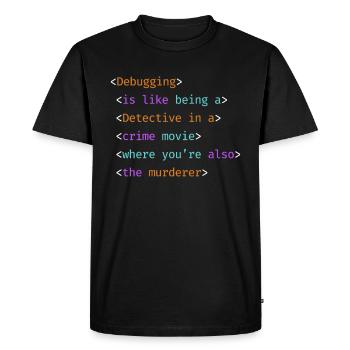 99 Little Bugs In The Code Programmer Coding - Men's Premium Organic T-Shirt - black - Front - Nico (187cm)