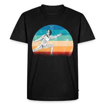 Escrime conception escrime masque duel sabre sport - T-shirt Premium bio Homme - noir - Devant - Nico (187cm)
