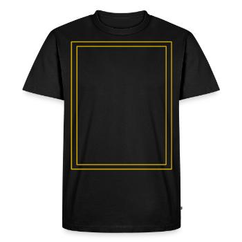 Cadre / Résumé / Ligne / Motif / Tendance / jaune - T-shirt Premium bio Homme - noir - Devant - Nico (187cm)