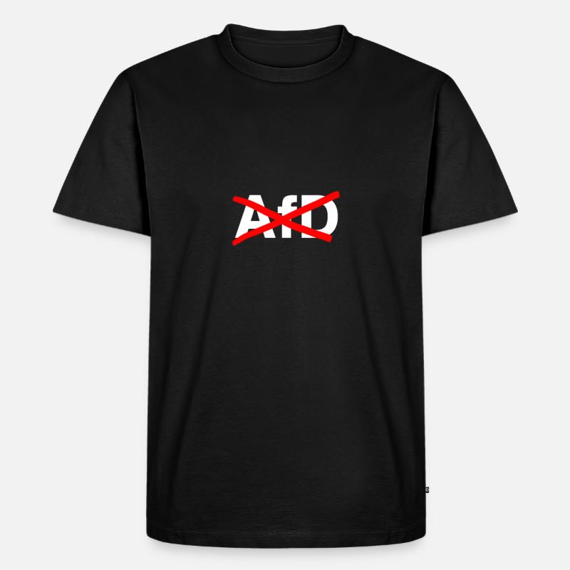 gegen die AfD - Männer Premium Bio T-Shirt - Schwarz