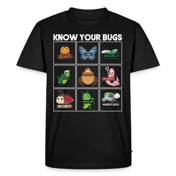 Know Your Bugs Programmer Coding - Men's Premium Organic T-Shirt - black - Front - Nico (187cm)