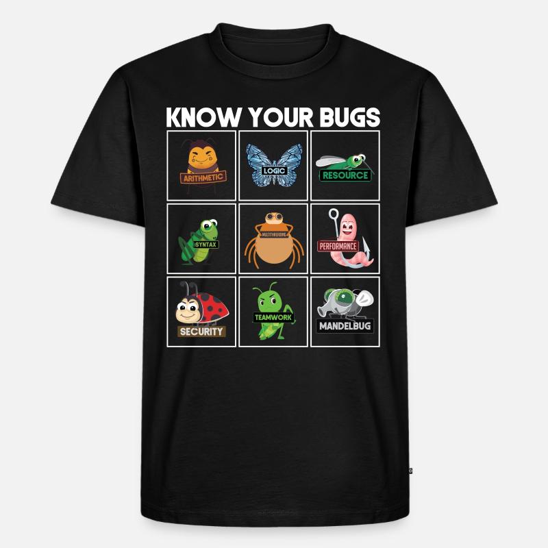Know Your Bugs Programmierer Coding - Männer Premium Bio T-Shirt - Schwarz