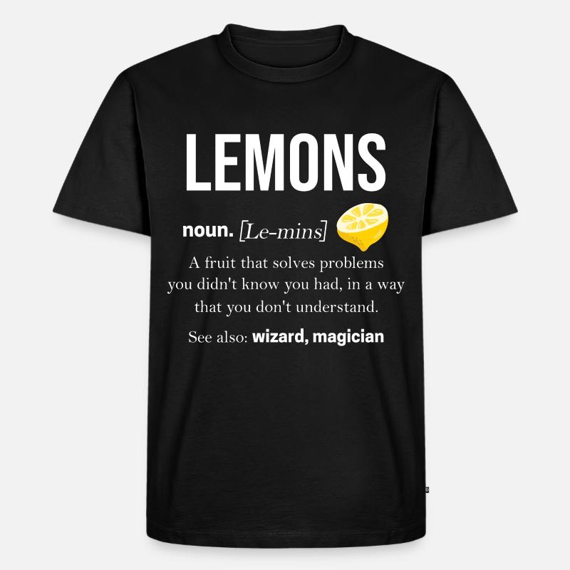 Zitrone - Männer Premium Bio T-Shirt - Schwarz