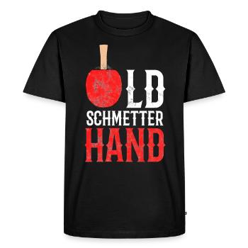 Old butterfly table tennis gift idea unisex - Men's Premium Organic T-Shirt - black - Front - Nico (187cm)