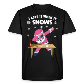 Noël Santa Santa Claus bière fête neige - T-shirt Premium bio Homme - noir - Devant - Nico (187cm)
