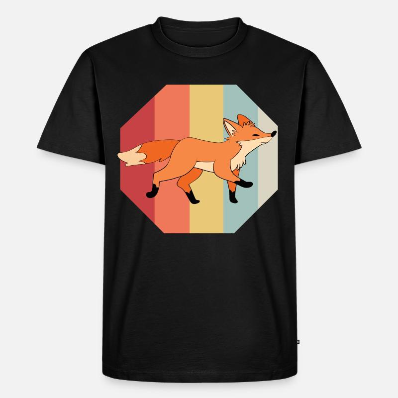 Fuchs - Männer Premium Bio T-Shirt - Schwarz