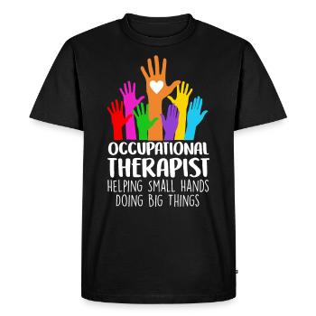 Occupational Therapist Helping Small Hands Doing Big Things - Men's Premium Organic T-Shirt - black - Front - Nico (187cm)